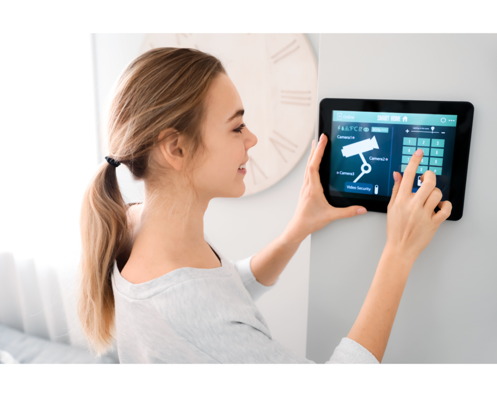 smart homes for sale : women with smart device